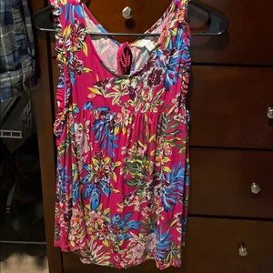 Pink flower tank top